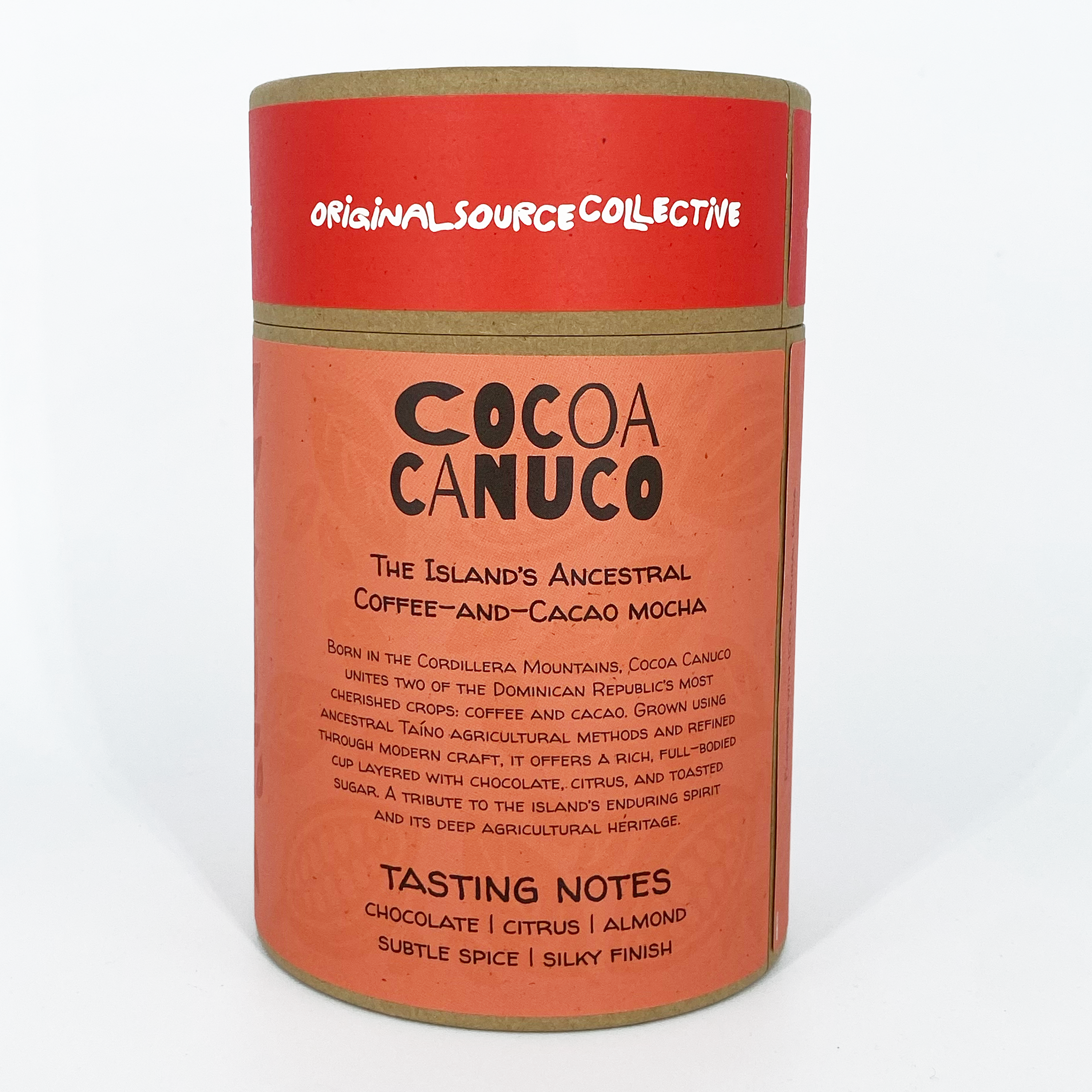 Cocoa Canuco packaging with red and brown design on a white background
